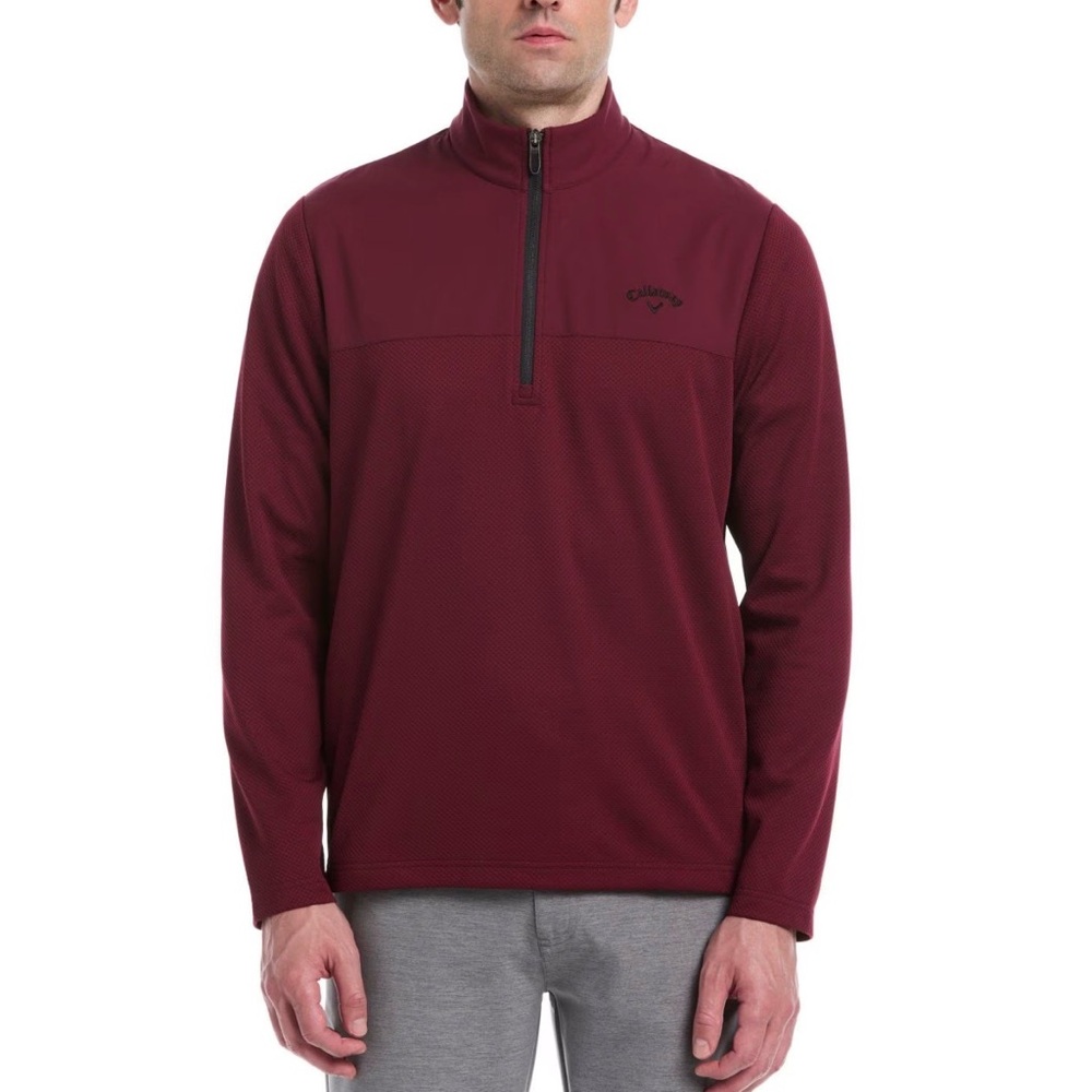 Callaway Maroon Quarter Zip Pullover Mens xl NEW